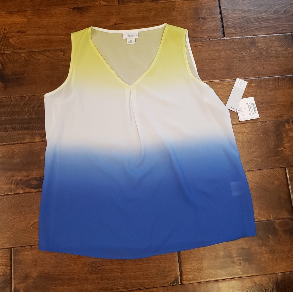 NWT Liz Claiborne Color Block Tank Top PS